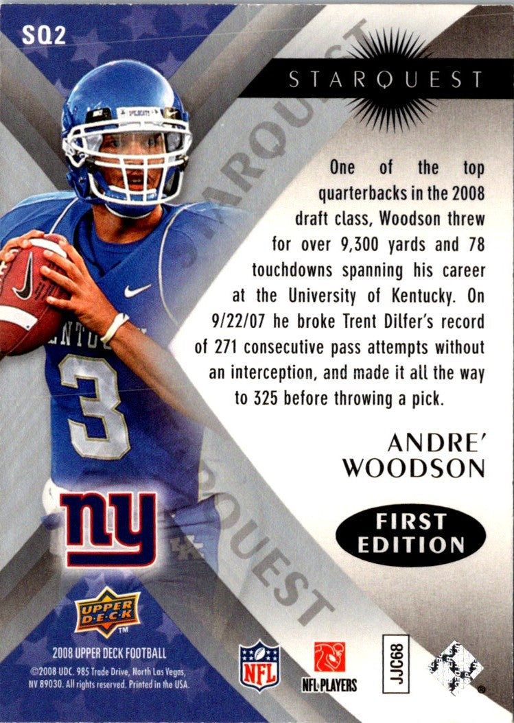 2008 Upper Deck StarQuest Andre Woodson