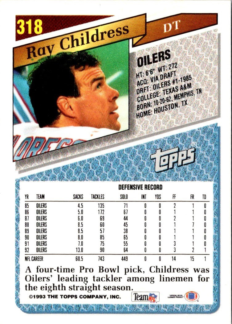 1993 Topps Gold Ray Childress