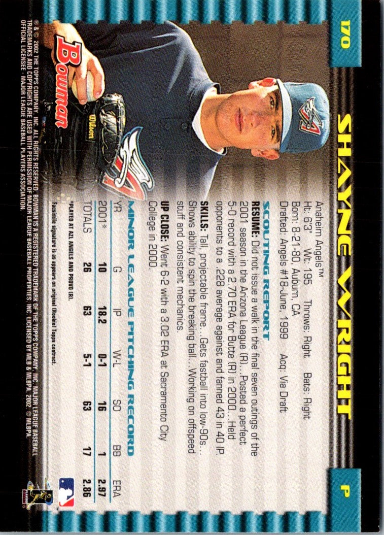 2002 Bowman Shayne Wright