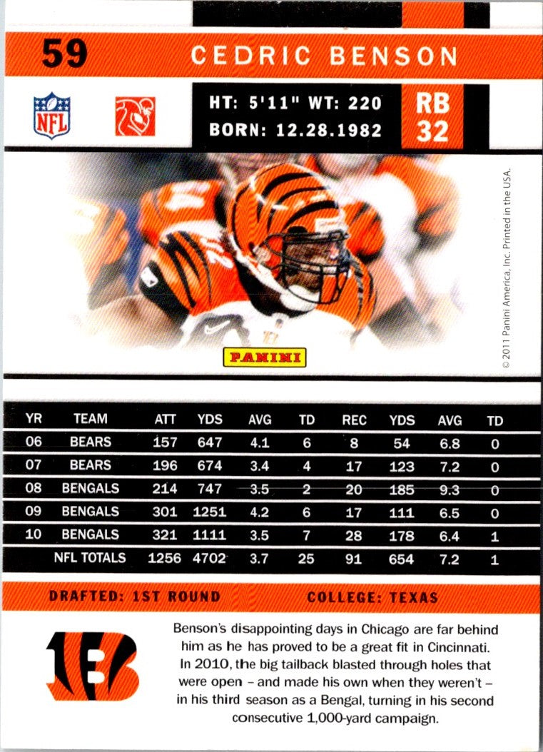 2011 Score Cedric Benson