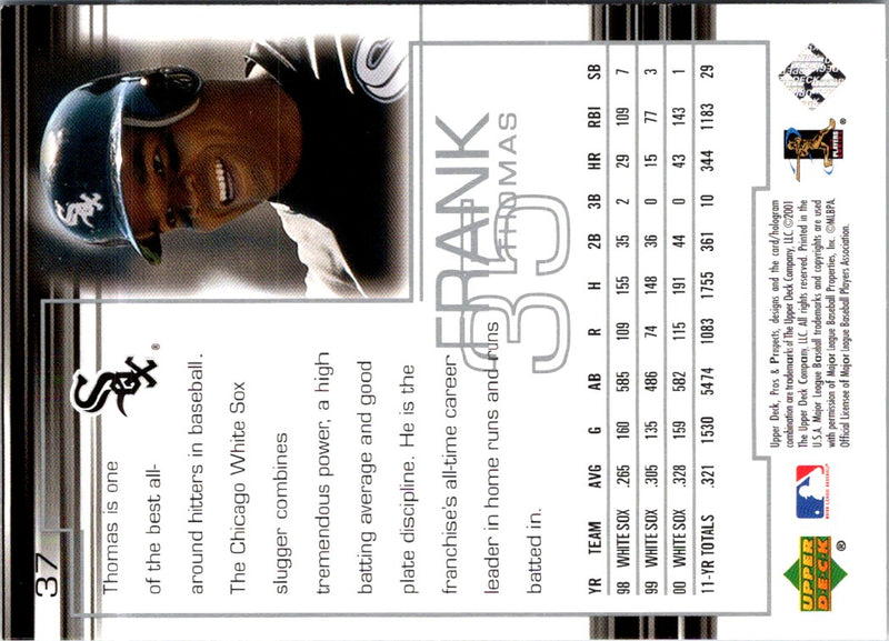 2001 Upper Deck Pros & Prospects Frank Thomas