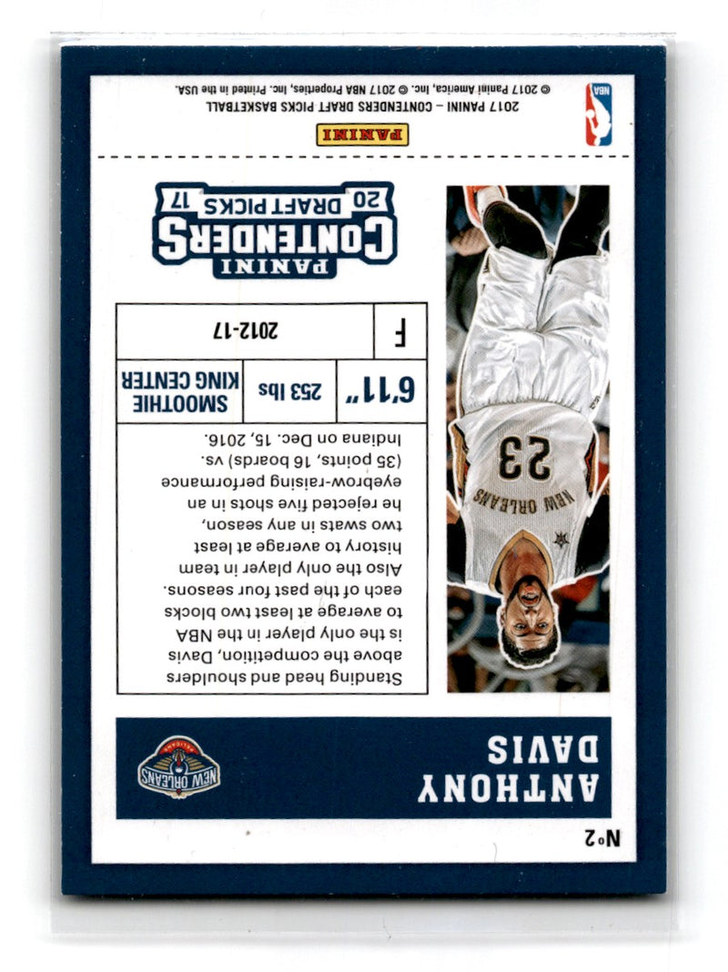 2017 Panini Contenders Draft Picks Anthony Davis