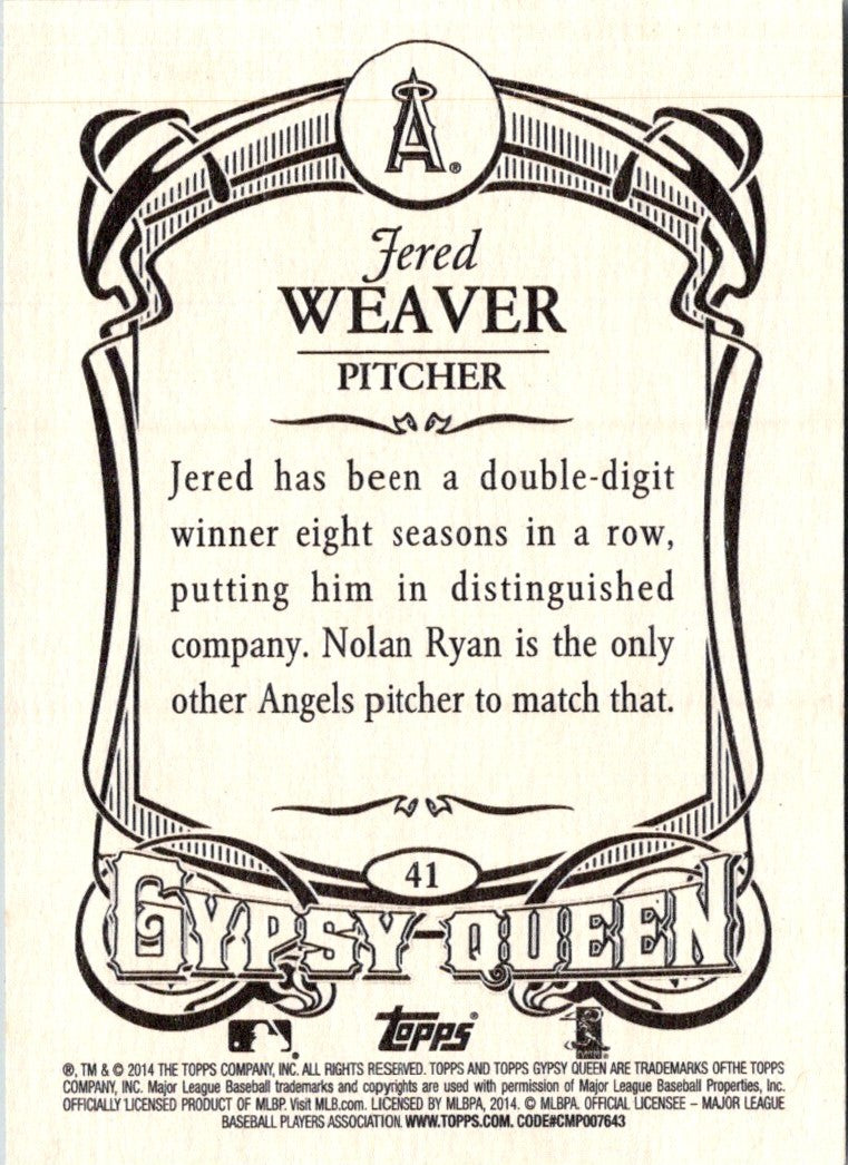 2014 Topps Gypsy Queen Jered Weaver