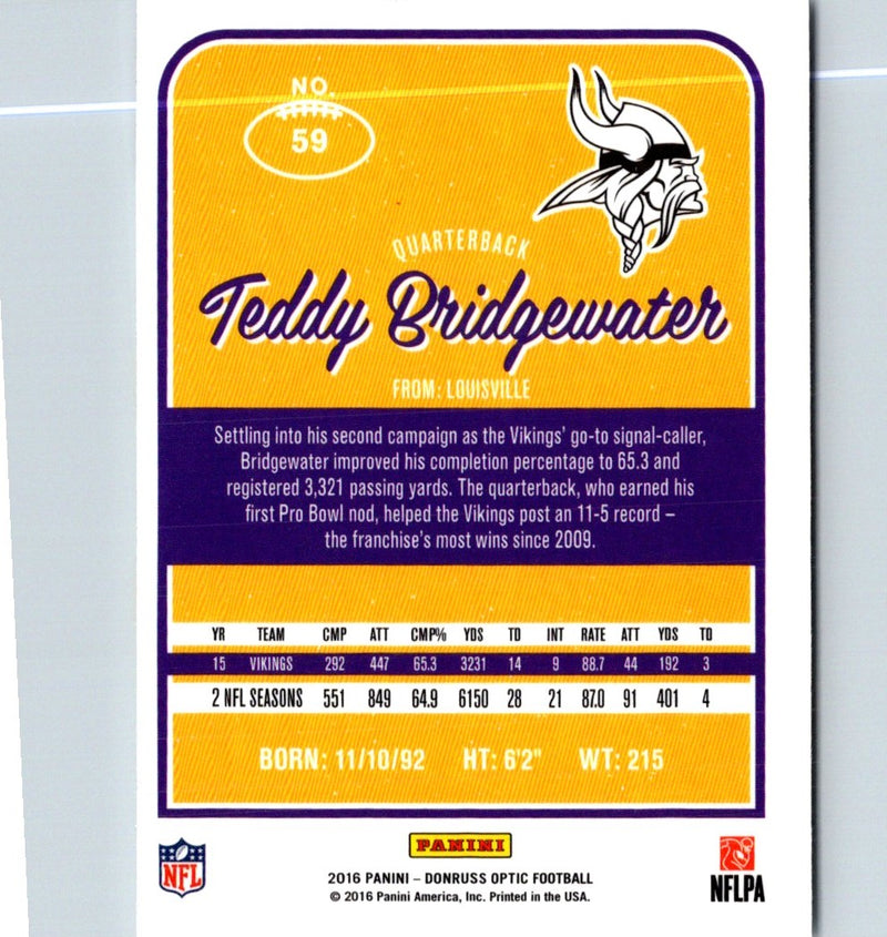 2016 Donruss Optic Teddy Bridgewater