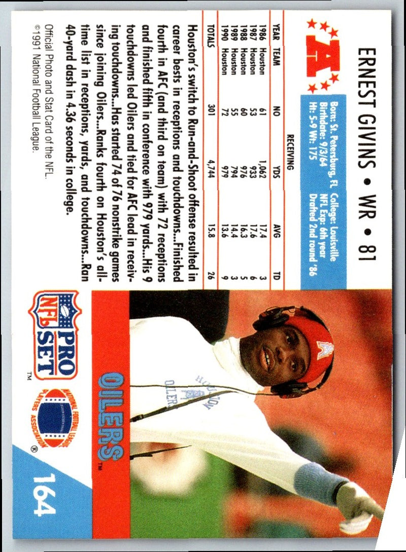 1991 Pro Set Ernest Givins