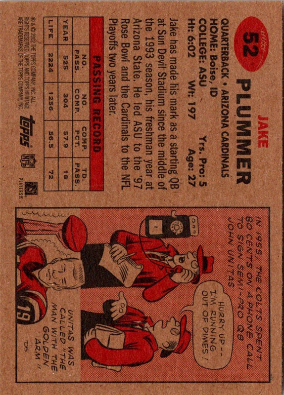 2002 Topps Heritage Jake Plummer #52