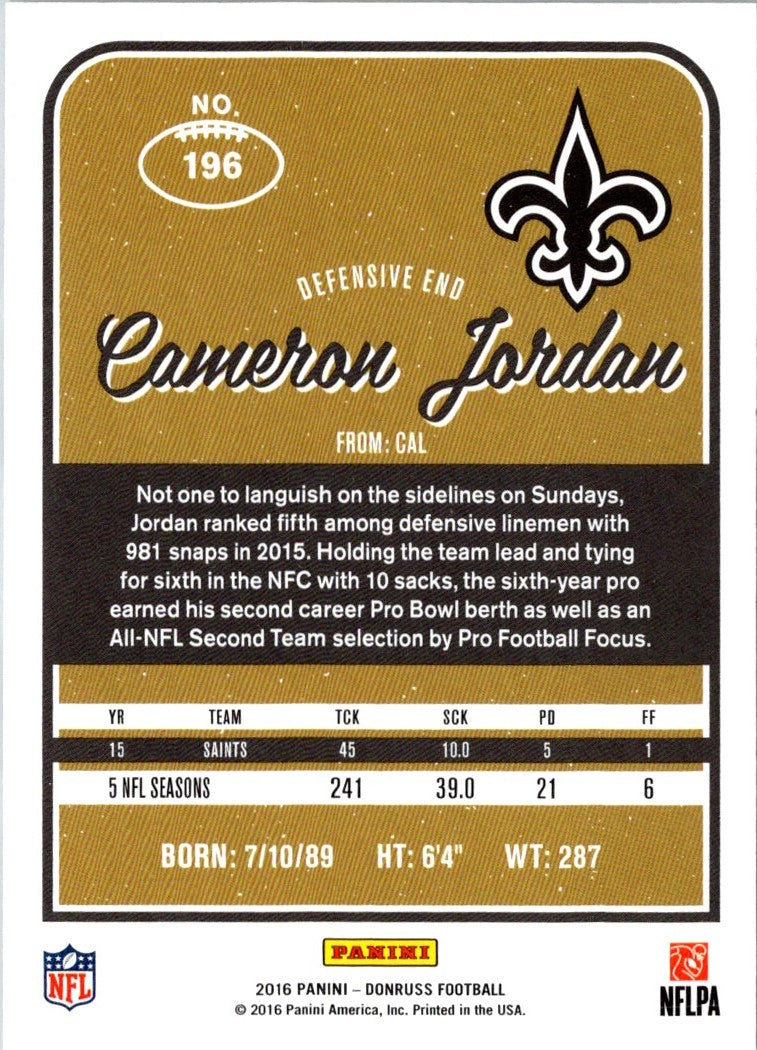 2016 Donruss Cameron Jordan