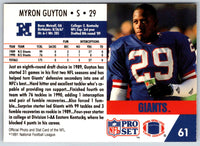 1991 Pro Set Myron Guyton #61