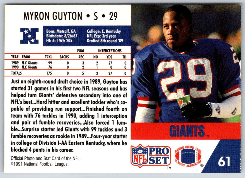 1991 Pro Set Myron Guyton