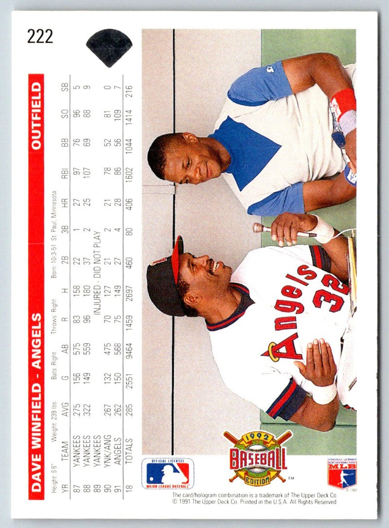 1992 Upper Deck Dave Winfield