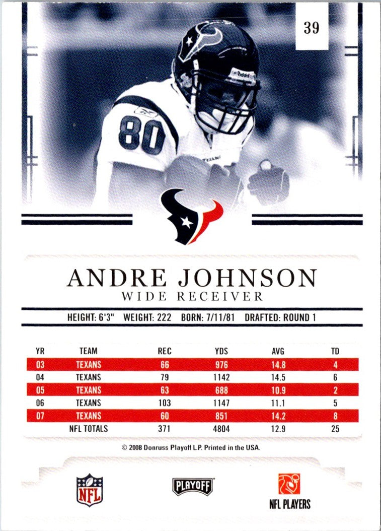 2008 Playoff Prestige Andre Johnson