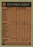 2021 Topps Heritage 2020 World Series Game 5 WS