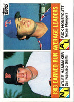 1984 Topps Nestle Earned Run Average Leaders/Atlee Hammaker/Rick Honeycutt #137
