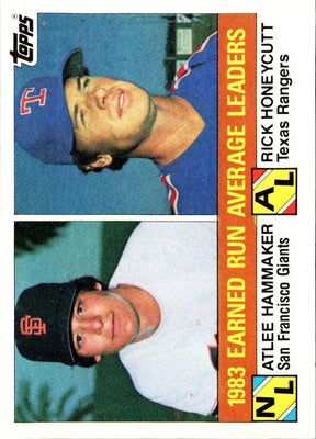 1984 Topps Nestle Earned Run Average Leaders/Atlee Hammaker/Rick Honeycutt #137