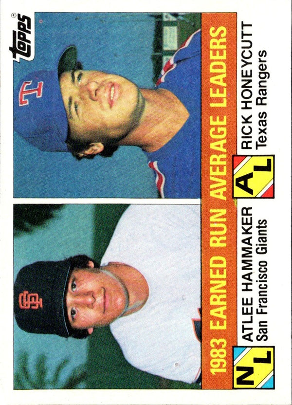 1984 Topps Nestle Earned Run Average Leaders/Atlee Hammaker/Rick Honeycutt #137