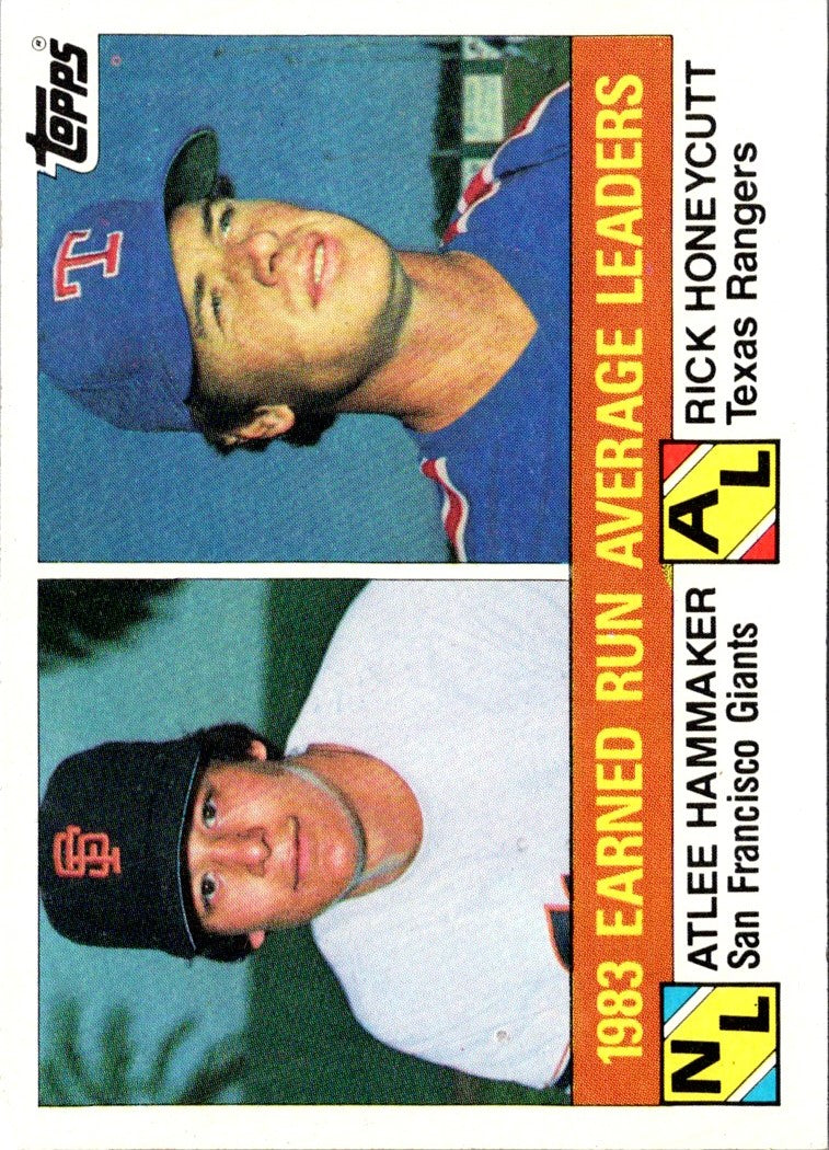 1984 Topps Nestle Earned Run Average Leaders/Atlee Hammaker/Rick Honeycutt