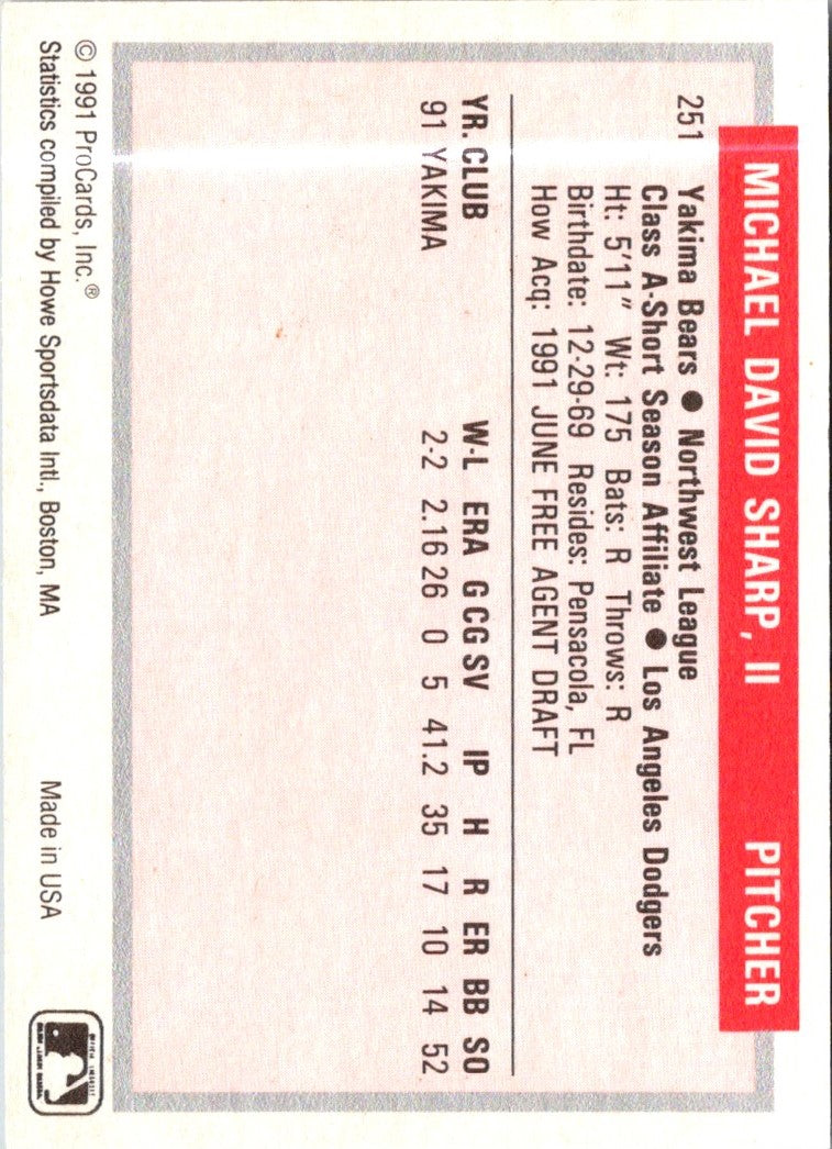 1991 ProCards Mike Sharp