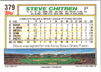 1992 Topps Steve Chitren #379