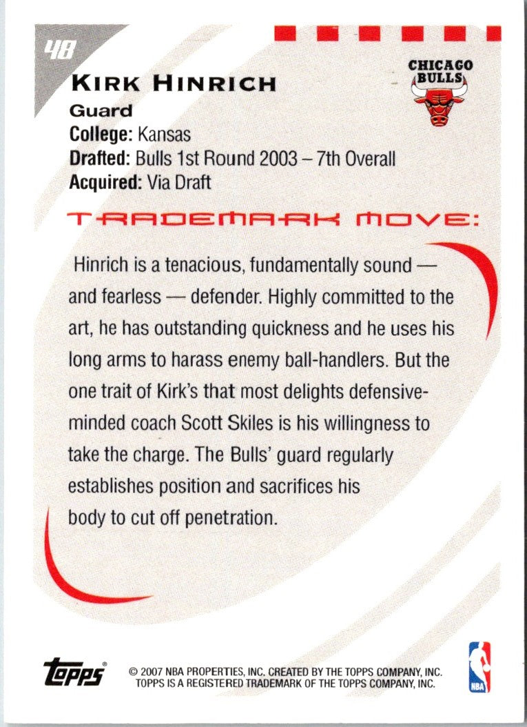 2006 Topps Trademark Moves Kirk Hinrich