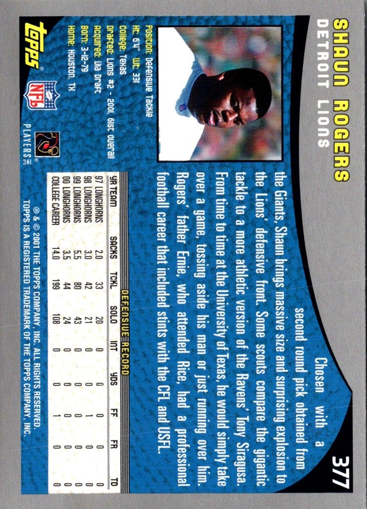 2001 Topps Shaun Rogers