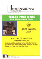 1990 CMC Toledo Mud Hens Jeff Jones #26