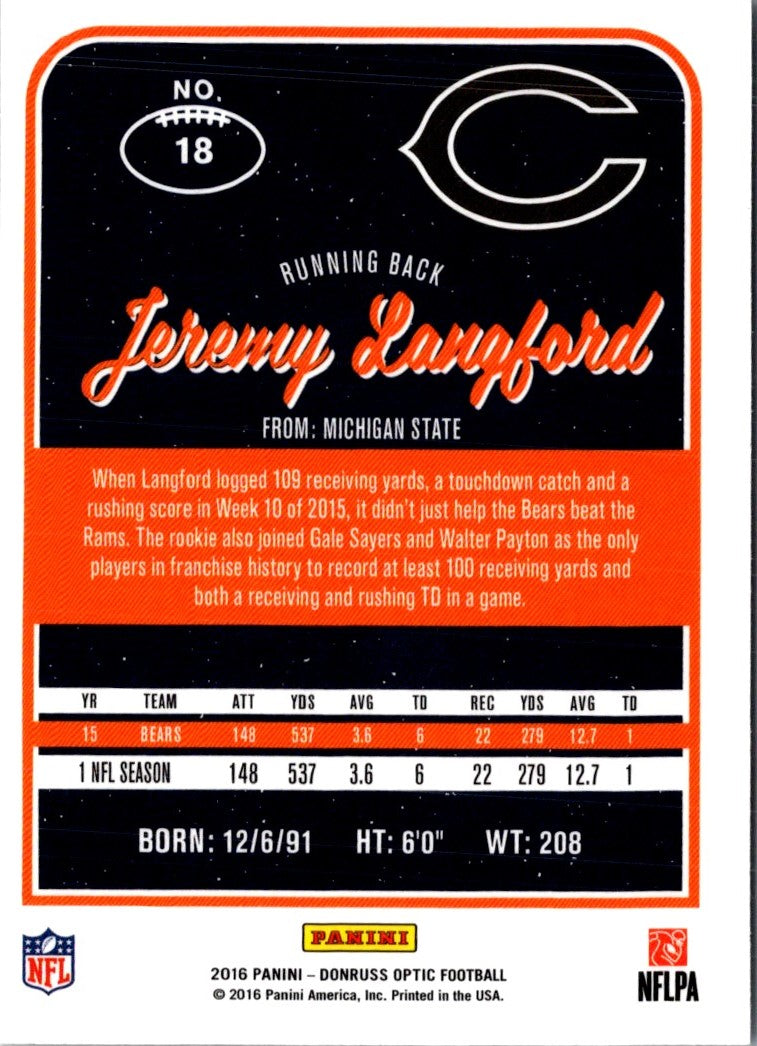 2016 Donruss Optic Jeremy Langford