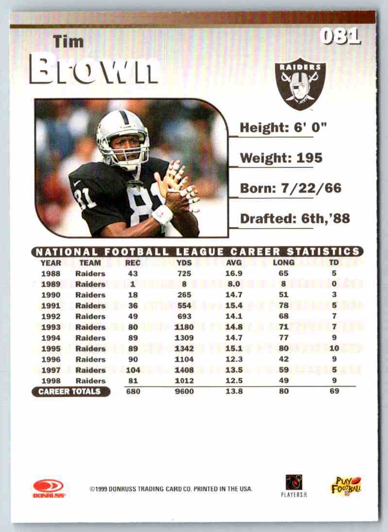 1999 Donruss Elite Tim Brown