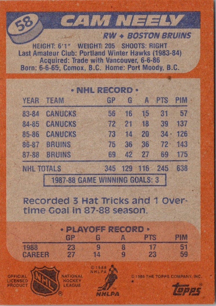 1988 Topps Cam Neely