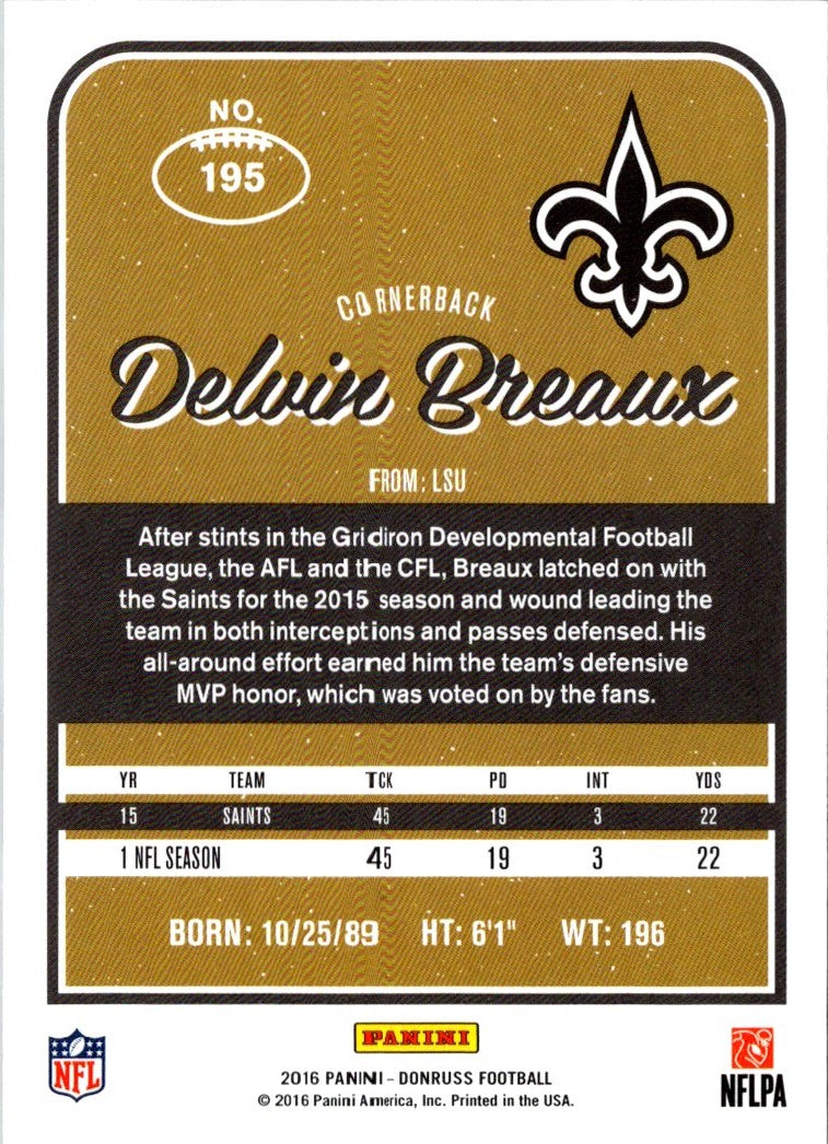 2016 Donruss Delvin Breaux