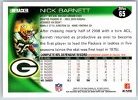 2011 Topps Football Nick Barnett #65