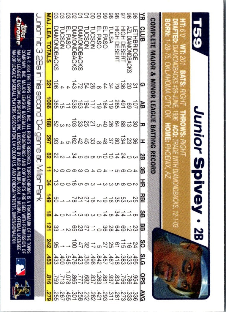 2004 Topps Traded & Rookies Junior Spivey