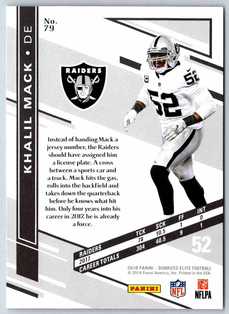 2018 Donruss Elite Khalil Mack