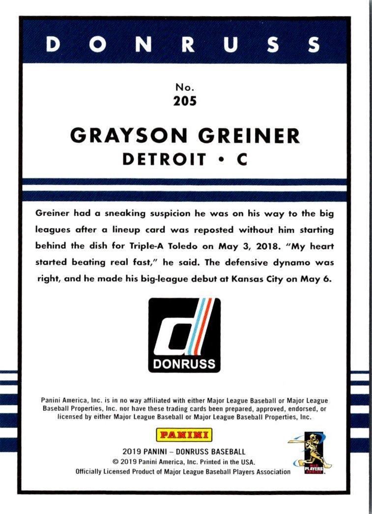 2019 Donruss Grayson Greiner