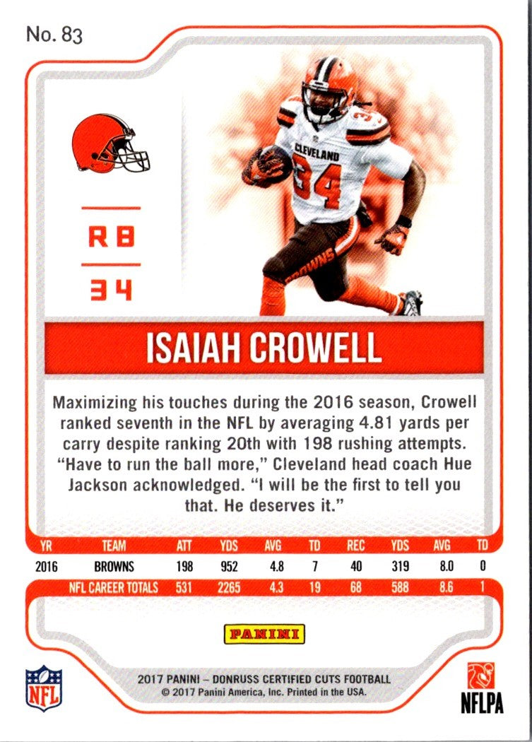 2017 Donruss Certified Cuts Isaiah Crowell