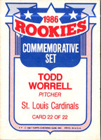 1987 Topps Glossy Rookies Todd Worrell #22
