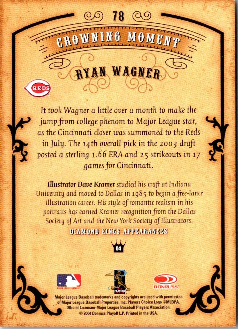 2004 Donruss Diamond Kings Ryan Wagner