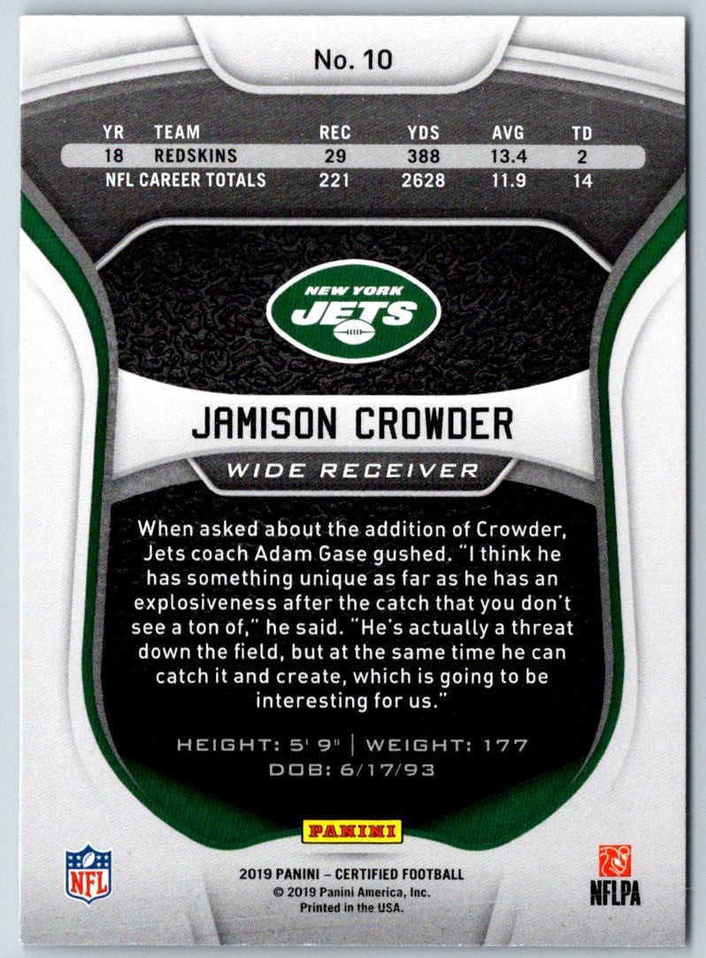 2019 Panini Certified Jamison Crowder