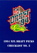 1994 Classic NFL Draft Checklist No.1