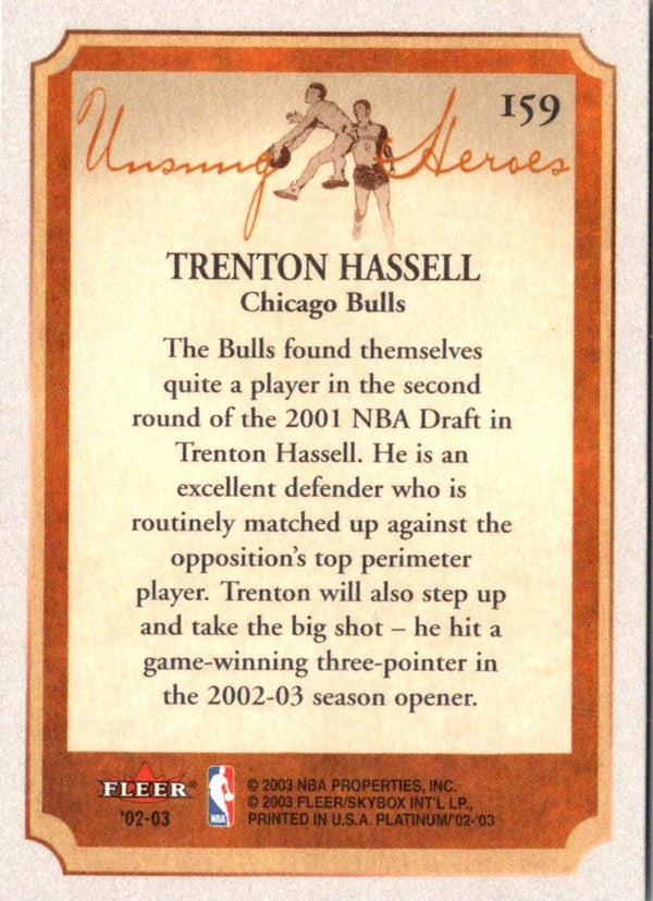 2002 Fleer Platinum Trenton Hassell #159