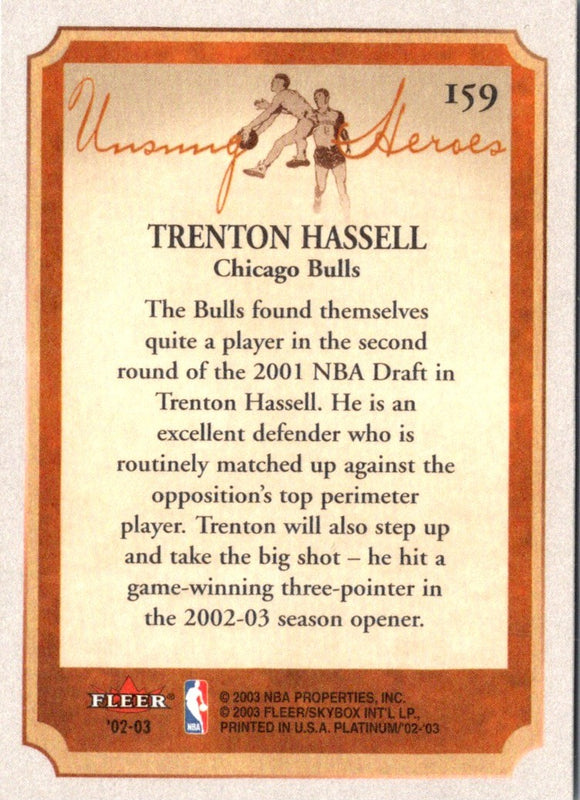 2002 Fleer Platinum Trenton Hassell #159