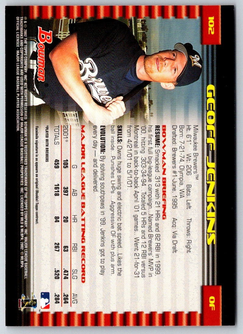 2002 Bowman Geoff Jenkins