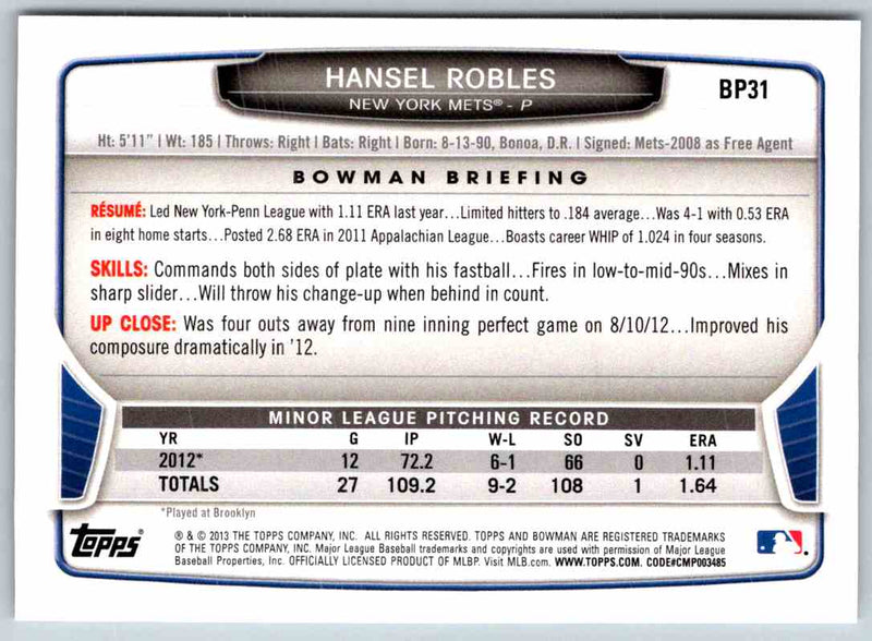 2014 Bowman Hansel Robles