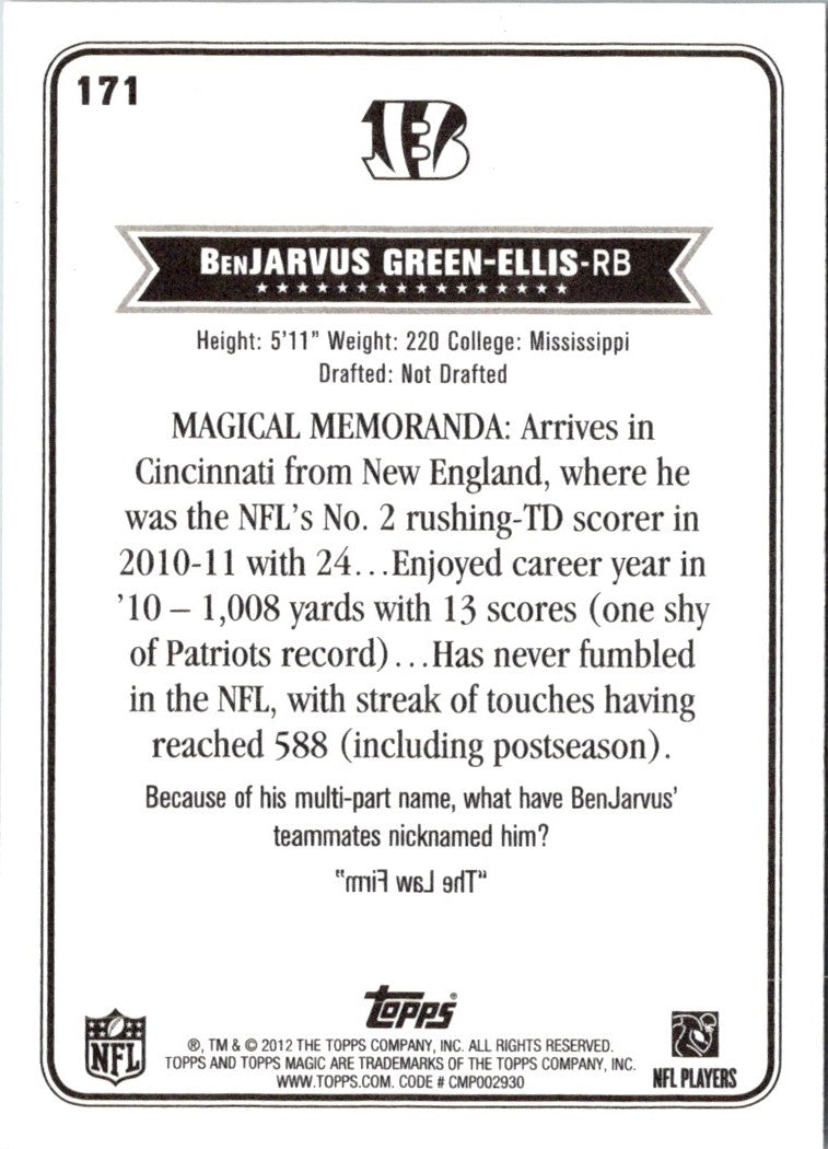 2012 Topps Magic BenJarvus Green-Ellis