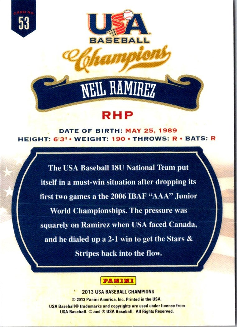 2013 Panini USA Champions Neil Ramirez