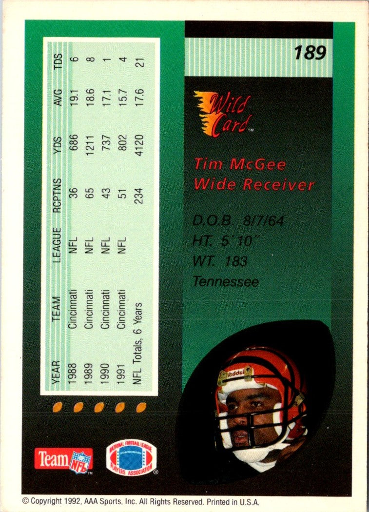 1992 Wild Card Tim McGee