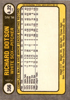 1981 Fleer Richard Dotson #356 Rookie