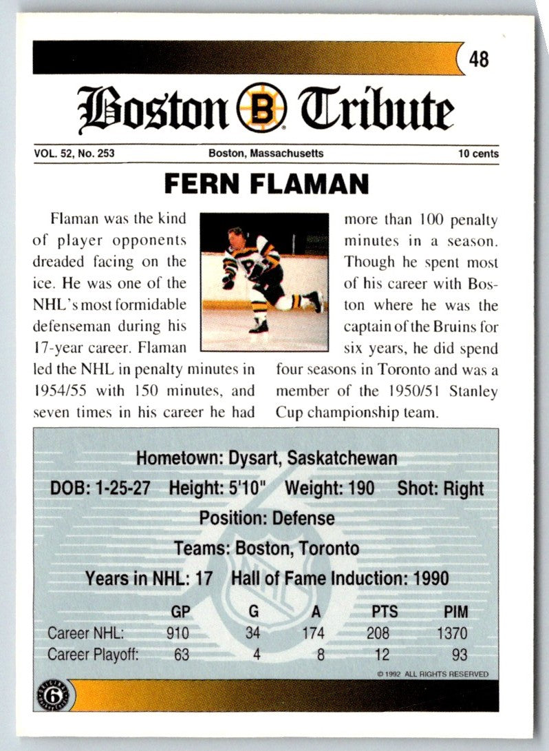 1991 Ultimate Original 6 French Fern Flaman