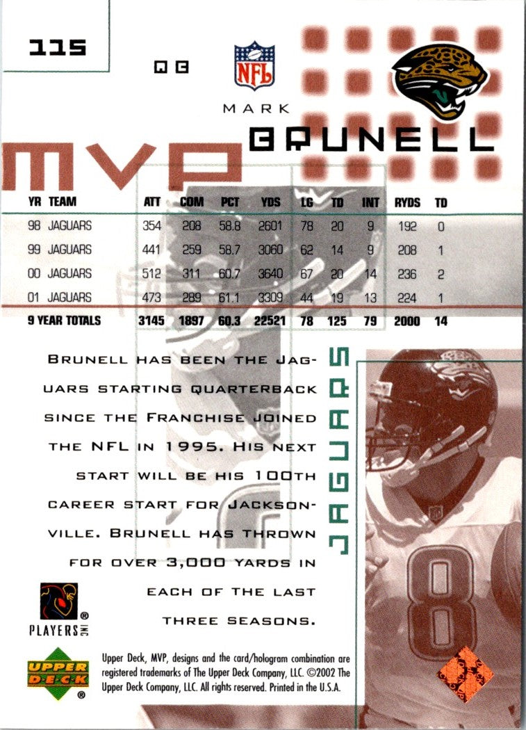 2002 Upper Deck MVP Mark Brunell