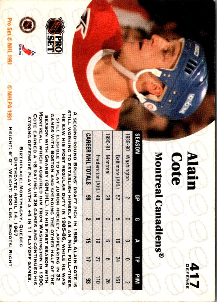 1991 Pro Set Alain Cote