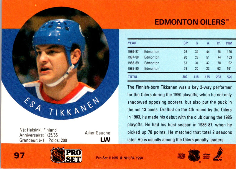 1990 Pro Set Esa Tikkanen